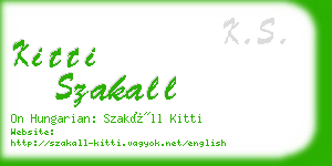 kitti szakall business card